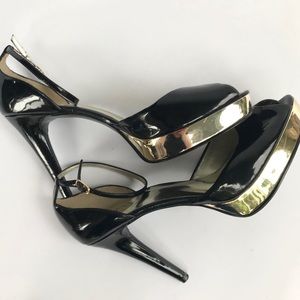 Guess by Marciano patent leather and gold stiletto